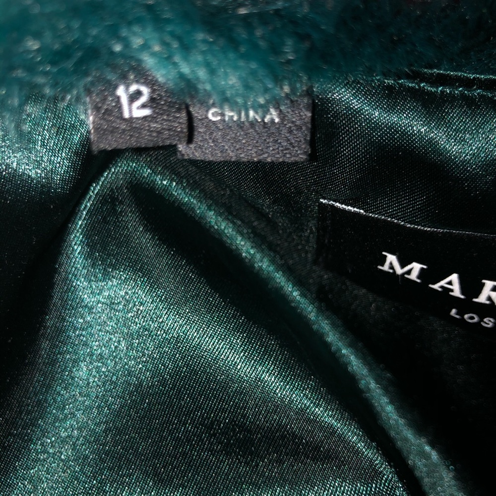 Marciano size 12 cropped hunter green fuzzy jacket - Picture 4 of 4